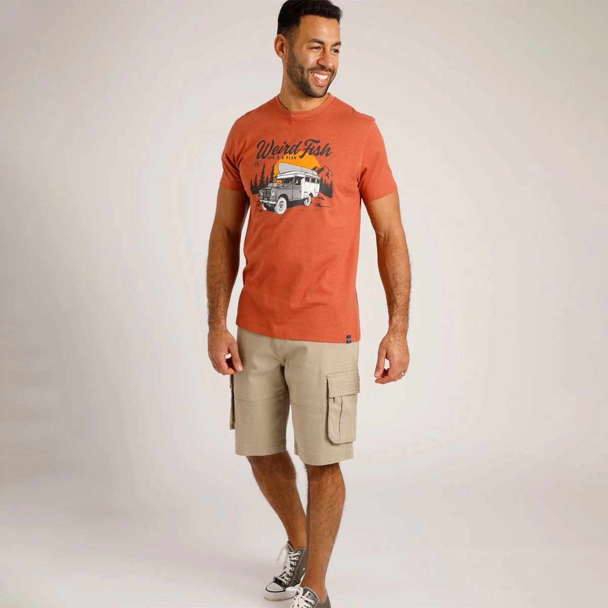 Weird Fish Men's Van Life Eco Graphic T-shirt - Baked Clay 3 Weird Fish Men's Van Life Eco Graphic T-shirt - Baked Clay - Image 3