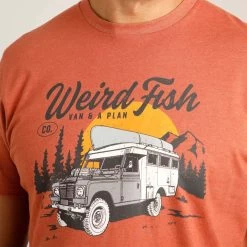 Weird Fish Men's Van Life Eco Graphic T-shirt - Baked Clay 7 Weird Fish Men's Van Life Eco Graphic T-shirt - Baked Clay -Fashionable Man van life eco graphic tee bkdcly 2