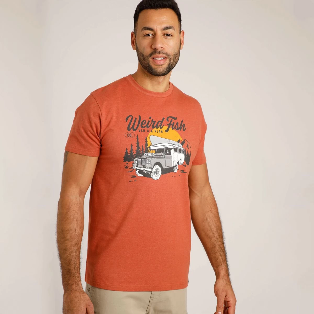 Weird Fish Men's Van Life Eco Graphic T-shirt - Baked Clay 6 Weird Fish Men's Van Life Eco Graphic T-shirt - Baked Clay - Image 6