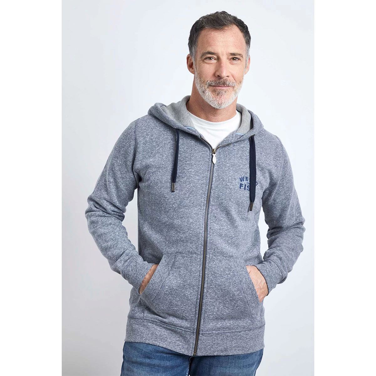 Weird Fish Men’s Fontana Full Zip Hoodie – Navy 3 Weird Fish Men’s Fontana Full Zip Hoodie – Navy - Image 3