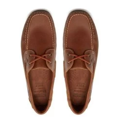 Chatham Men’s Whitstable Leather Lace Up Boat Shoes – Tan -Fashionable Man whitstablenavy2 1