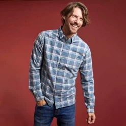 Weird Fish Men’s Whittaker Lined Check Shirt – Olive -Fashionable Man whittaker lined chck shrt olive 1 1