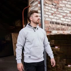 Bisley Workwear Fleeced Work Hoodie - Grey Marl 9 Bisley Workwear Fleeced Work Hoodie - Grey Marl -Fashionable Man work fleece hoodie grey marl 4