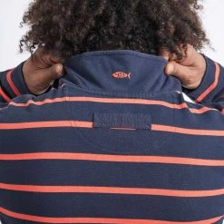 Weird Fish Men’s Wrexham Polo Sweatshirt – Navy -Fashionable Man wrexham navy 2